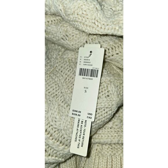 NWT Anthropologie Long-Sleeve Sweater Midi Dress $298 SMALL Ivory - Picture 5 of 5